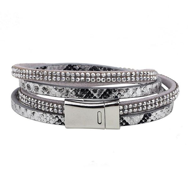 tennis fashion crystal snake leather bracelet charm women double layers wrap with stainless steel buckle, Golden;silver
tennis fashion crystal snake leather bracelet charm women double layers wrap with stainless steel buckle, Golden;silver