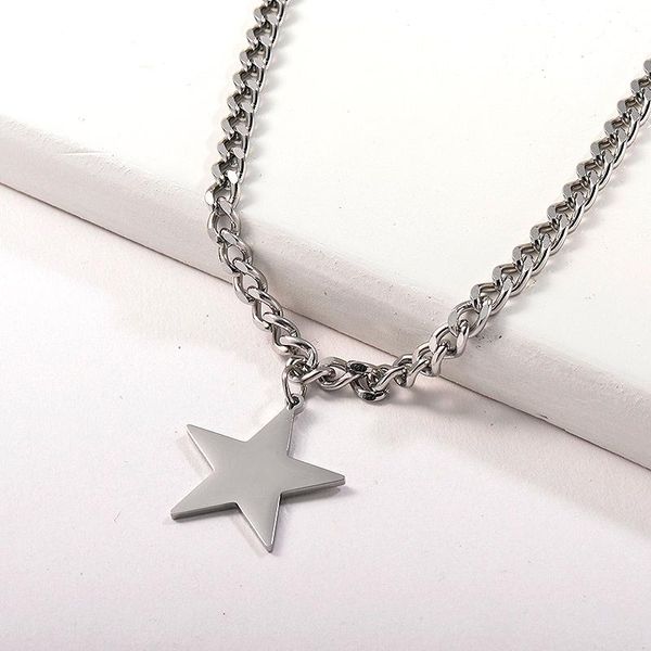 pendant necklaces baoyan 18k gold plated star necklace punk style lucky round tag statement curb link chain for women, Silver
pendant necklaces baoyan 18k gold plated star necklace punk style lucky round tag statement curb link chain for women, Silver