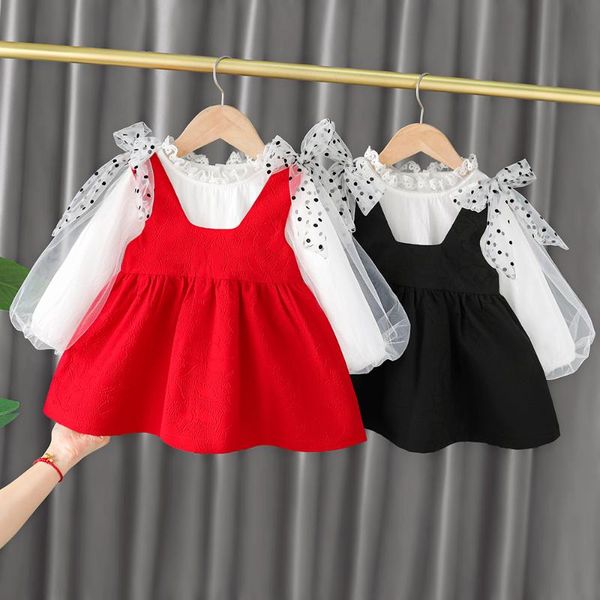 girl's dresses spring autumn baby girl dress long sleeve korean version little two-piece suit girls' a-line kids costume3y, Red;yellow
girl's dresses spring autumn baby girl dress long sleeve korean version little two-piece suit girls' a-line kids costume3y, Red;yellow