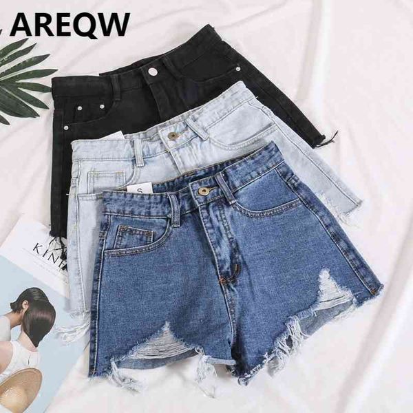 women's summer loose all-match high-waisted casual jeans with irregular shorts women jeans 210507, White;black
women's summer loose all-match high-waisted casual jeans with irregular shorts women jeans 210507, White;black