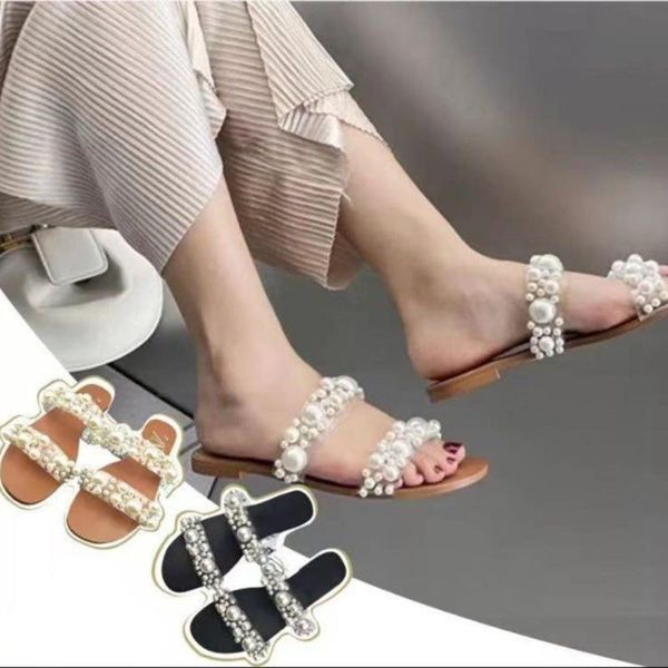 slippers summer women pearl string bead womens flat sandals casual beach shoes, Black
slippers summer women pearl string bead womens flat sandals casual beach shoes, Black
