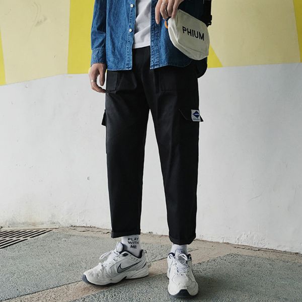 Cargo Pants Men Ankle-length Drawstring Plus Size Mens Korean Fashion Trousers Harajuku Casual Loose High Quality All Match Soft, Black
Cargo Pants Men Ankle-length Drawstring Plus Size Mens Korean Fashion Trousers Harajuku Casual Loose High Quality All Match Soft, Black
