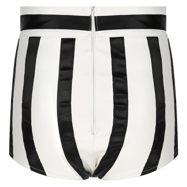 women's shorts women fashion pu leather striped pants back invisible zipper high waist booty skinny for nightclub music festival, White;black
women's shorts women fashion pu leather striped pants back invisible zipper high waist booty skinny for nightclub music festival, White;black