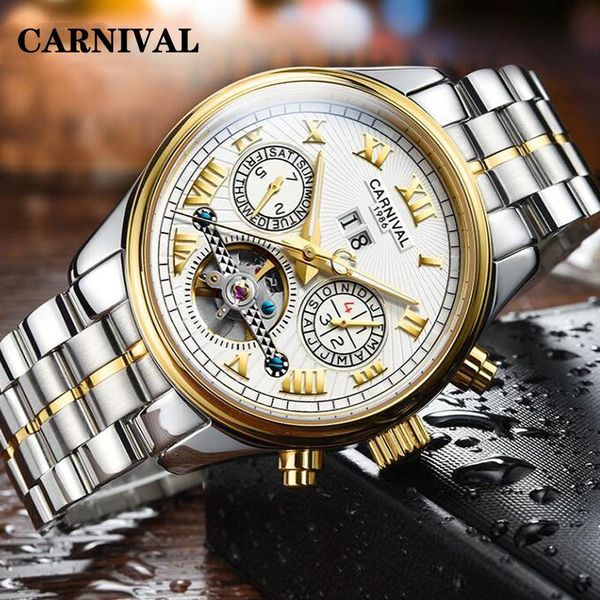 wristwatches carnival mens watches sapphire mechanical watch men full steel luminous waterproof sport business, Slivery;brown
wristwatches carnival mens watches sapphire mechanical watch men full steel luminous waterproof sport business, Slivery;brown