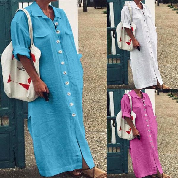 casual dresses fashion women full sleeve boho maxi dress evening party beach loose shirt, Black;gray
casual dresses fashion women full sleeve boho maxi dress evening party beach loose shirt, Black;gray
