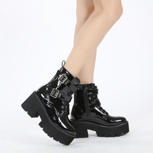 boots patent leather high-heel thick-heel short women platform motorcycle plus big size 43 demonia autumn, Black
boots patent leather high-heel thick-heel short women platform motorcycle plus big size 43 demonia autumn, Black