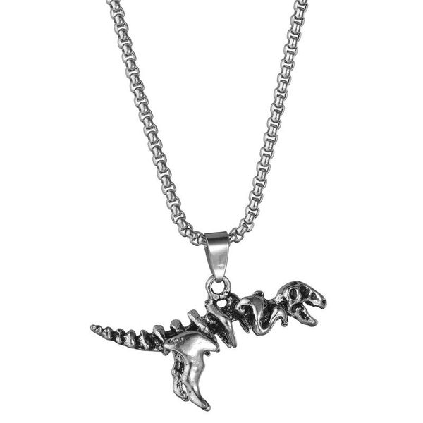 pendant necklaces silver color punk gothic skeleton dinosaur men's charming necklace dragon bone metal collares jewelry gift 
pendant necklaces silver color punk gothic skeleton dinosaur men's charming necklace dragon bone metal collares jewelry gift