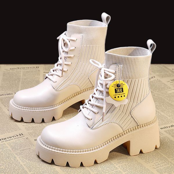 2021 autumn women's sho leather thick soled martin korean version short lace up breathable thin boots, Black
2021 autumn women's sho leather thick soled martin korean version short lace up breathable thin boots, Black