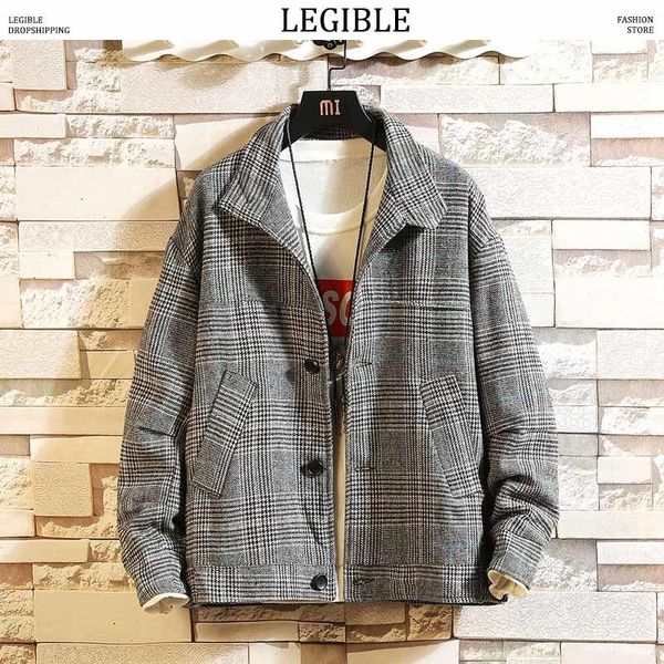 men's wool & blends plaid men coat mens winter overcoat turndown collar jackets coats male casual korean button windbreaker, Black
men's wool & blends plaid men coat mens winter overcoat turndown collar jackets coats male casual korean button windbreaker, Black