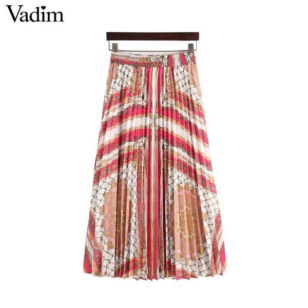 skirts vadim women retro chain print pleated skirt faldas mujer elastic waist a line european style female casual mid calf ba368, Black
skirts vadim women retro chain print pleated skirt faldas mujer elastic waist a line european style female casual mid calf ba368, Black