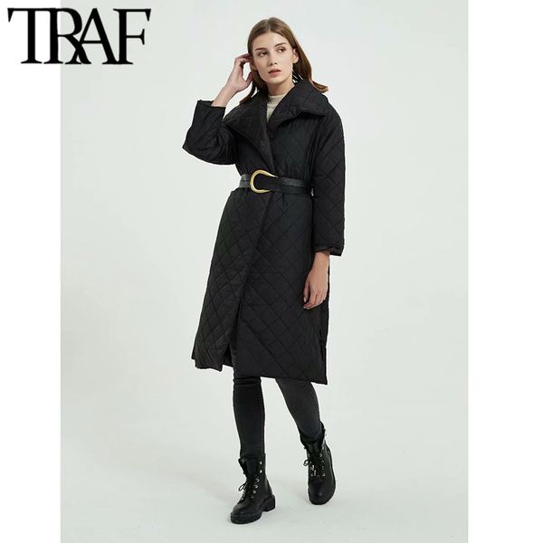 traf women fashion thick warm with belt loose padded coat vintage long sleeve pockets female outerwear chic overcoat 210415, Black
traf women fashion thick warm with belt loose padded coat vintage long sleeve pockets female outerwear chic overcoat 210415, Black