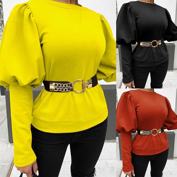 women's t-shirt 21fw fashion soild color puff long sleeve crew neck designer womens clo sgq4, White
women's t-shirt 21fw fashion soild color puff long sleeve crew neck designer womens clo sgq4, White