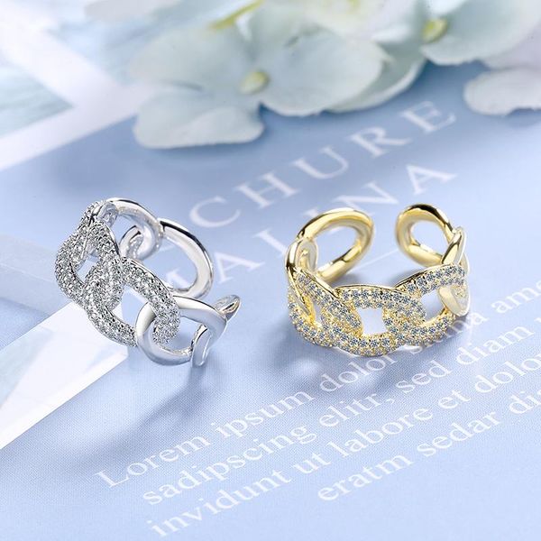 luxury creative chain design micro paved cubic zircon rings for women fashion gold silver color open ring wedding jewelry cluster, Golden;silver
luxury creative chain design micro paved cubic zircon rings for women fashion gold silver color open ring wedding jewelry cluster, Golden;silver