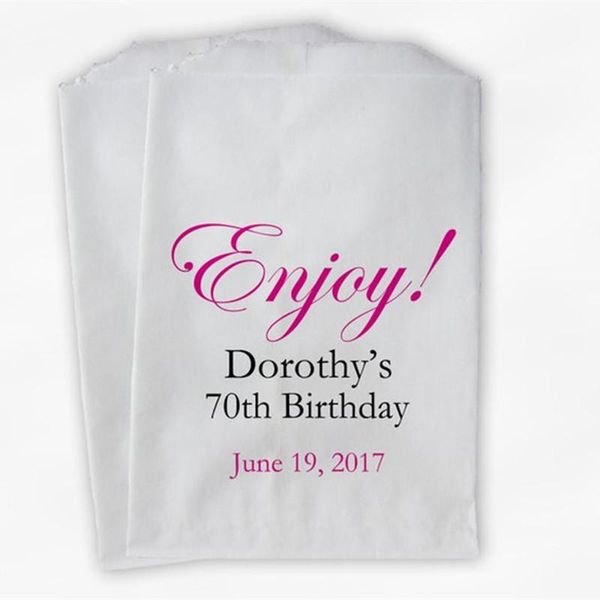 gift wrap custom enjoy birthday candy buffet treat bags - pink, black personalized favor for milestone paper
gift wrap custom enjoy birthday candy buffet treat bags - pink, black personalized favor for milestone paper