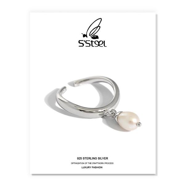 cluster rings s'steel luxury gift for women 925 sterling silver designer freshwater pearl adjustable ring bague femme argent jewelry, Golden;silver
cluster rings s'steel luxury gift for women 925 sterling silver designer freshwater pearl adjustable ring bague femme argent jewelry, Golden;silver