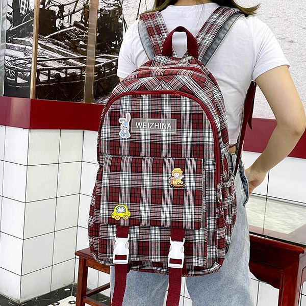 plaid backpack korean style women nylon school bag large capacity students bookbag female waterproof travel rucksack mochila bags
plaid backpack korean style women nylon school bag large capacity students bookbag female waterproof travel rucksack mochila bags