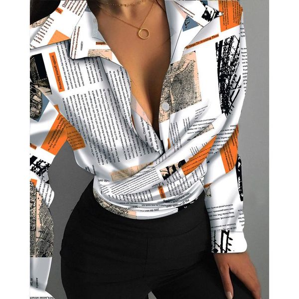 women's blouses & shirts formal lapel blouse women autumn letter printing v-neck long sleeve swing casual vintage office lady buttons t, White
women's blouses & shirts formal lapel blouse women autumn letter printing v-neck long sleeve swing casual vintage office lady buttons t, White