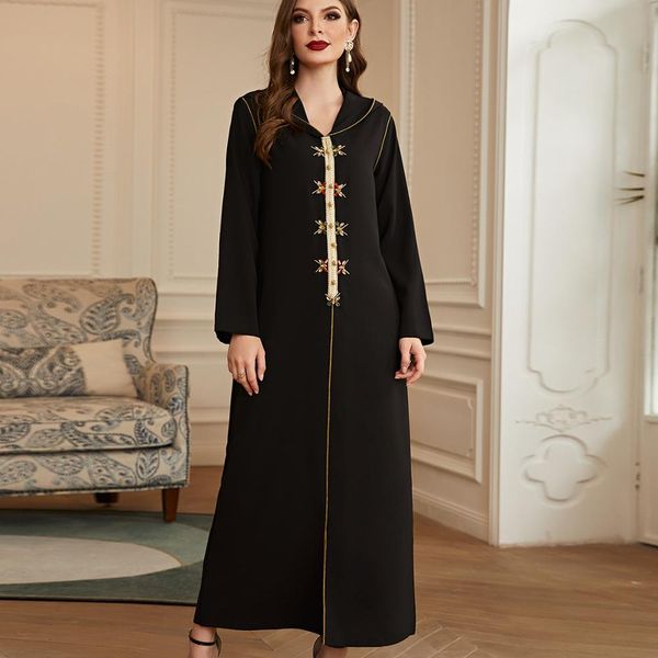 

Ramadan Black Abayas for Women Turkey Abaya Dubai Caftan Kaftan Moroccan Hijab Muslim Prayer Dress Islam Clothing Robe Musulmane