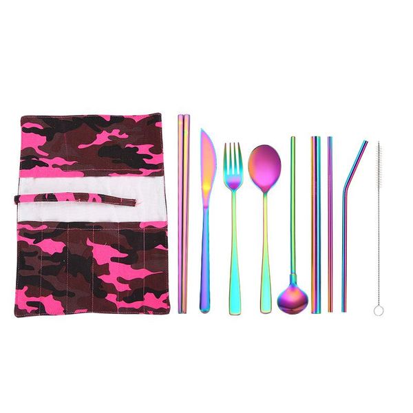 dinnerware sets 20set/lot colorful 9pcs portable stainless steel cutlery suit reusable straw and chopstick travel knife fork set
dinnerware sets 20set/lot colorful 9pcs portable stainless steel cutlery suit reusable straw and chopstick travel knife fork set