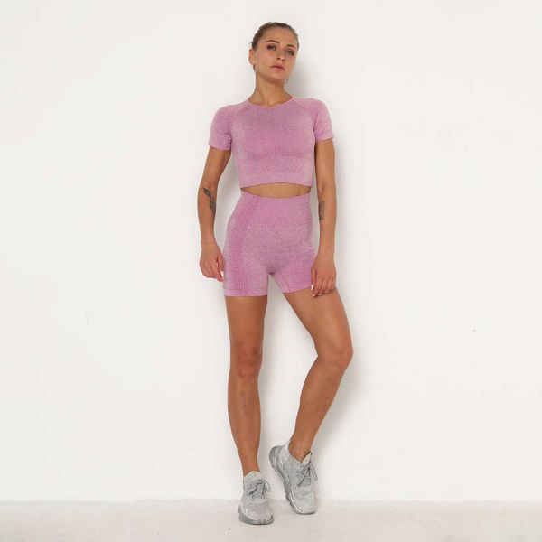 women's tracksuits tracksuitsknitted hip lifting fitness seamless dot jacquard high elastic yoga short sleeve suit for women p307, Gray
women's tracksuits tracksuitsknitted hip lifting fitness seamless dot jacquard high elastic yoga short sleeve suit for women p307, Gray