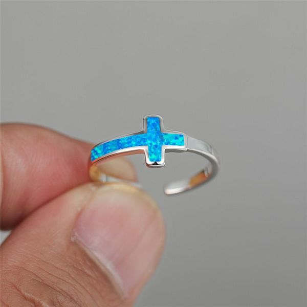 wedding rings classic cross opening adjustable ring blue opal stone engagement vintage silver color for women bride jewelry, Slivery;golden
wedding rings classic cross opening adjustable ring blue opal stone engagement vintage silver color for women bride jewelry, Slivery;golden