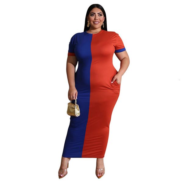 long plus size female matching dress contrasting tight europe and america seam skirt short sleeve, Black;gray
long plus size female matching dress contrasting tight europe and america seam skirt short sleeve, Black;gray
