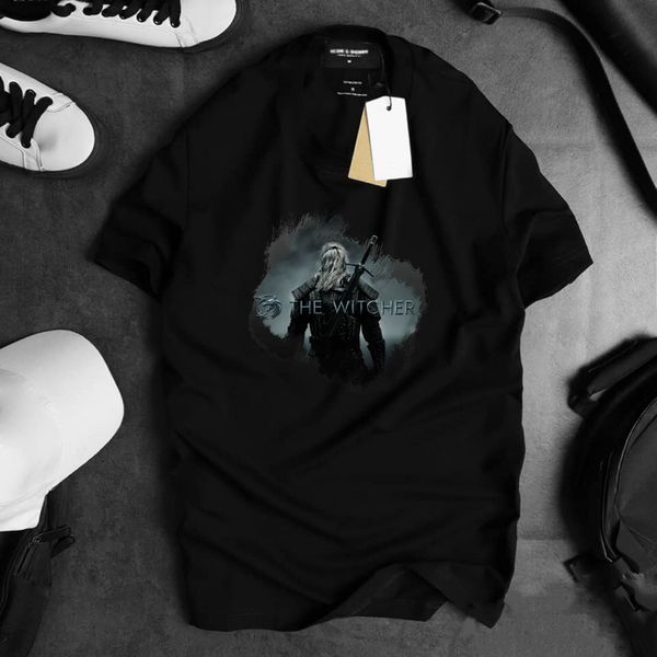 geralt of rivia the witcher netflix series classic t-shirt, White;black 
geralt of rivia the witcher netflix series classic t-shirt, White;black