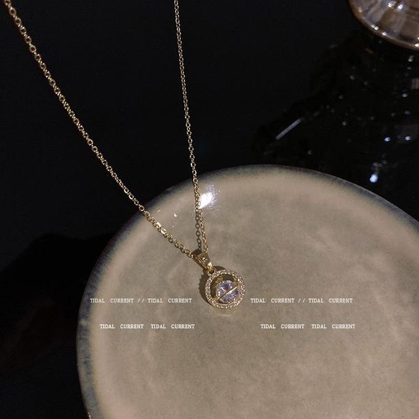 pendant necklaces korea smart zircon round circle necklace for women gold plated titanium steel clavicle chain temperament trend jewelry, Silver
pendant necklaces korea smart zircon round circle necklace for women gold plated titanium steel clavicle chain temperament trend jewelry, Silver