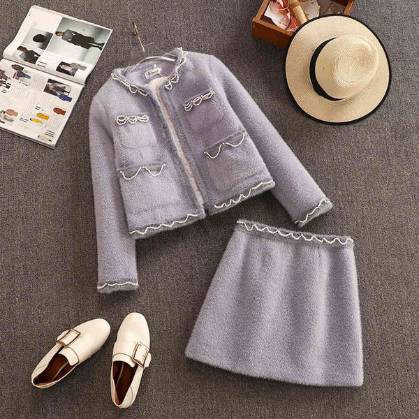 autumn winter korean ol woolen 2 set women beaded tweed jacket coat + bodycon mini skirt suits elegant two piece sets isdn, Black;gray
autumn winter korean ol woolen 2 set women beaded tweed jacket coat + bodycon mini skirt suits elegant two piece sets isdn, Black;gray