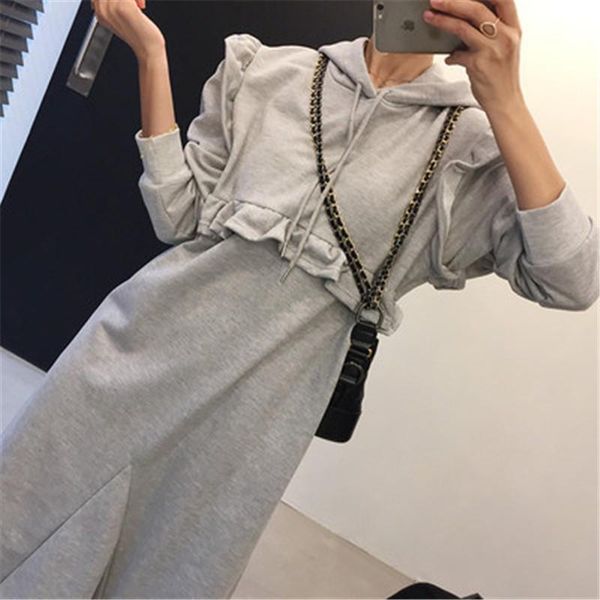 vintage casual sweatshirt dress for women winter temperament hooded collar long-sleeved slim was thin mid-calf mermaid vestidos dresses, Black;gray
vintage casual sweatshirt dress for women winter temperament hooded collar long-sleeved slim was thin mid-calf mermaid vestidos dresses, Black;gray