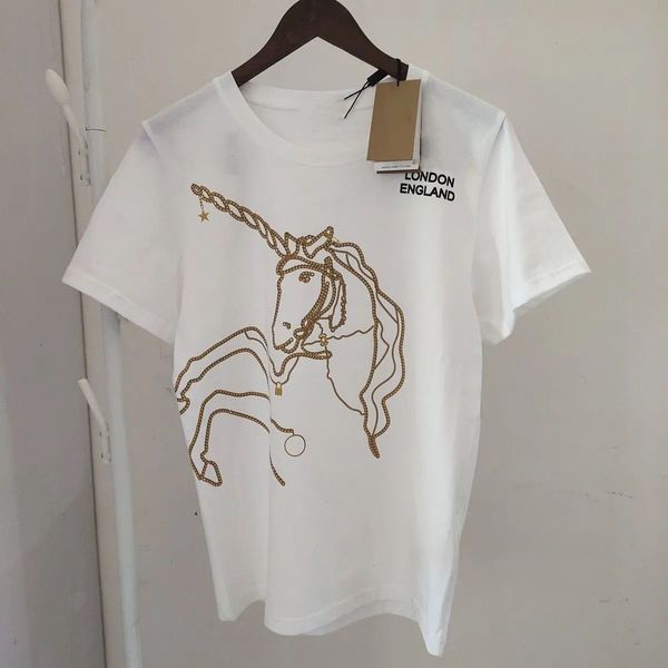 luxury t shirt 2021 summer brand new fashion cotton loose o-neck short sleeve printing chain unicorn t-shirt for women, White;black
luxury t shirt 2021 summer brand new fashion cotton loose o-neck short sleeve printing chain unicorn t-shirt for women, White;black