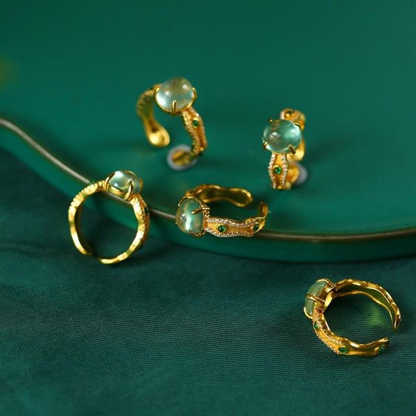 sterling silver gold plated prehnite gemstone fine jewelry natural stone royal stlye vintage open rings for women cluster, Golden;silver
sterling silver gold plated prehnite gemstone fine jewelry natural stone royal stlye vintage open rings for women cluster, Golden;silver
