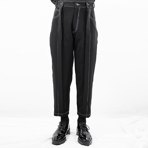men's clothing bigbang hair stylist fashion irregular white line straight casual pants catwalk singer costumes 27-44, Black
men's clothing bigbang hair stylist fashion irregular white line straight casual pants catwalk singer costumes 27-44, Black