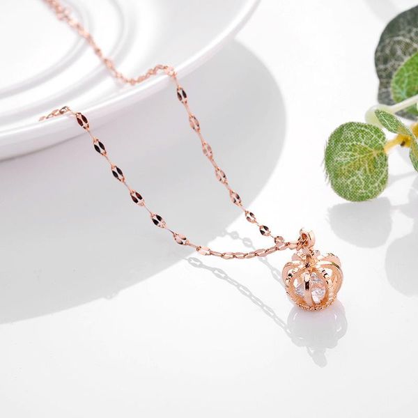 Trendy Zircon Crown Pendant Women Necklace Ladies Korean Fashion Stainless Steel Clavicle Chain Female Party Jewelry Necklaces, Silver
Trendy Zircon Crown Pendant Women Necklace Ladies Korean Fashion Stainless Steel Clavicle Chain Female Party Jewelry Necklaces, Silver