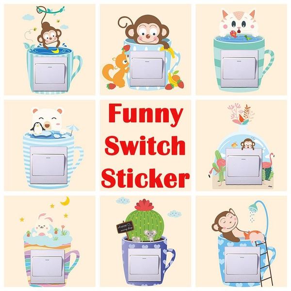 wall stickers cute animal with cup switch for home decor kids room decal diy cartoon monkey cat mural art pvc poster
wall stickers cute animal with cup switch for home decor kids room decal diy cartoon monkey cat mural art pvc poster