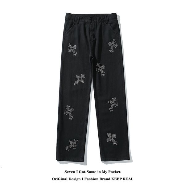 jeans high street heavy industry drill cross hiphop fried men's and women's trendy brand wash straight tube long pants, Blue
jeans high street heavy industry drill cross hiphop fried men's and women's trendy brand wash straight tube long pants, Blue
