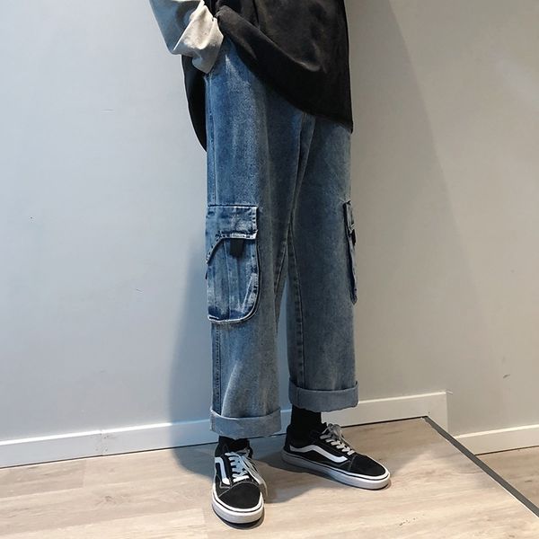 men's fashion washed retro straight jeans men streetwear loose hip hop multi-pocket denim trousers mens -3xl, Blue
men's fashion washed retro straight jeans men streetwear loose hip hop multi-pocket denim trousers mens -3xl, Blue