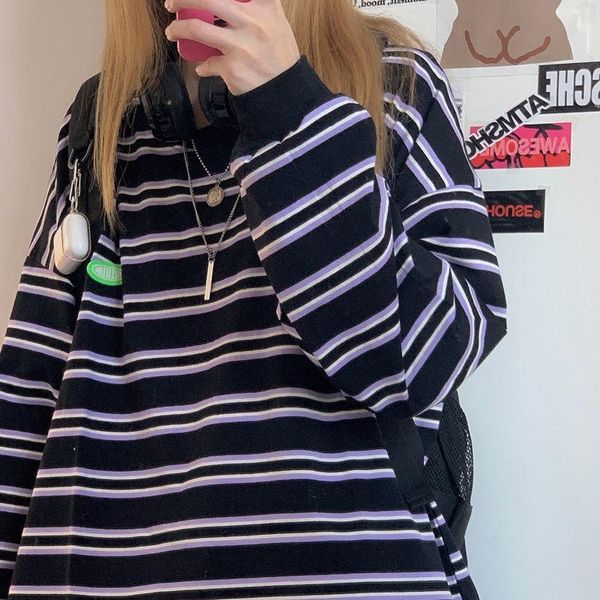men's t-shirts autumn striped long sleeve men tshirts black blue o neck oversized punk fashion harajuku woman clothing japanese streetw, White;black
men's t-shirts autumn striped long sleeve men tshirts black blue o neck oversized punk fashion harajuku woman clothing japanese streetw, White;black