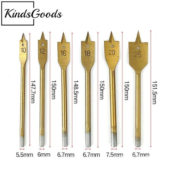 professional drill bits 2 color 6pcs/set 10,12,16,18,20,25mm titanium coating hex shank spade flat boring bit wood power tools
professional drill bits 2 color 6pcs/set 10,12,16,18,20,25mm titanium coating hex shank spade flat boring bit wood power tools