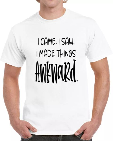 i came i saw i made things awkward tee funny t shirt cool sarcastic party tshirt, White;black
i came i saw i made things awkward tee funny t shirt cool sarcastic party tshirt, White;black