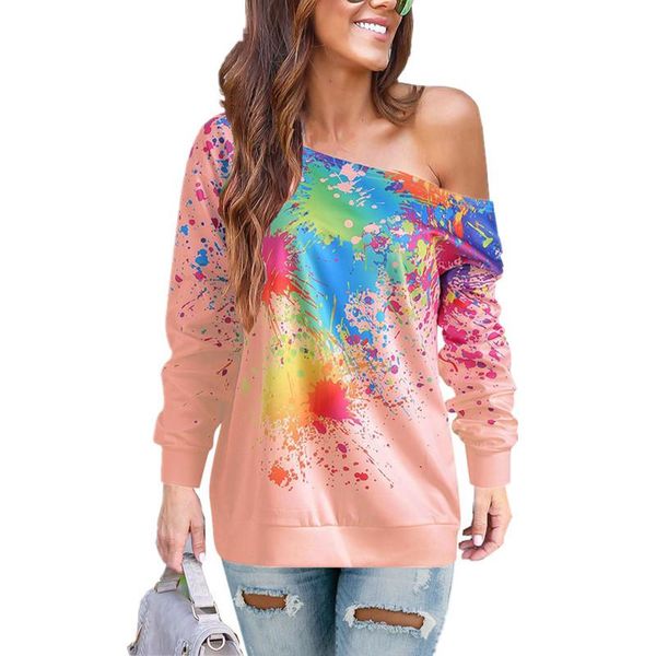 women's t-shirt cropped collar long-sleeved women autumn colorful paint printing female casual loose cotton stitching tee, White
women's t-shirt cropped collar long-sleeved women autumn colorful paint printing female casual loose cotton stitching tee, White