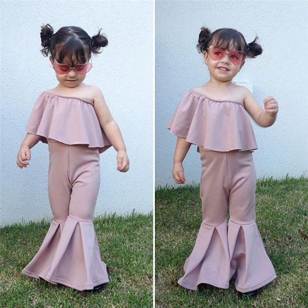 sets fashion girl off shoulder ruffles shirt flared pants 2pcs casual baby clothing outfits kids clothes set c0225, White
sets fashion girl off shoulder ruffles shirt flared pants 2pcs casual baby clothing outfits kids clothes set c0225, White