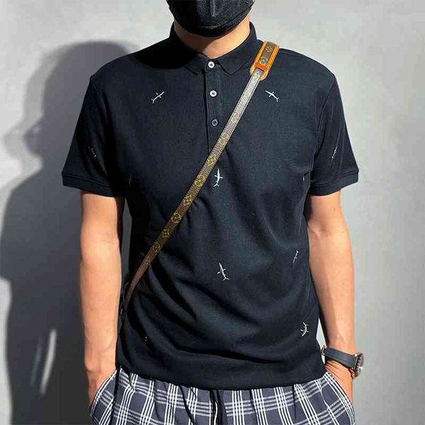 summer embroidered small lapel short sleeve polo shirt men's fashion high street youth trend collar t-shirt, White;black
summer embroidered small lapel short sleeve polo shirt men's fashion high street youth trend collar t-shirt, White;black