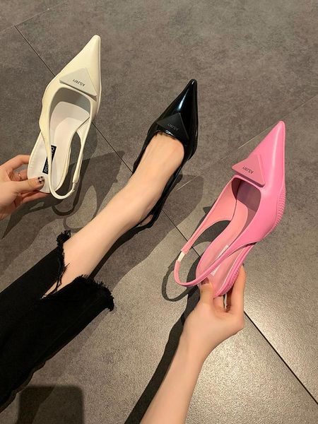 sandals pointed toe fashion shallow mouth set feet ladies summer simple pure color stiletto elegant high heels., Black 
sandals pointed toe fashion shallow mouth set feet ladies summer simple pure color stiletto elegant high heels., Black