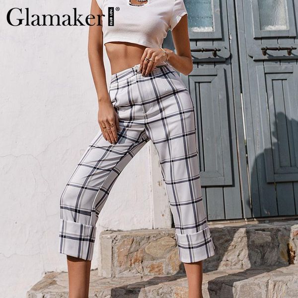 glamaker elegant daily casual all-match pants women spring summer fashion plaid printed straight leg bottoms women's & capris, Black;white
glamaker elegant daily casual all-match pants women spring summer fashion plaid printed straight leg bottoms women's & capris, Black;white