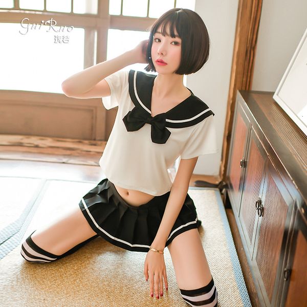 underwear sailor guiruo student dress small chest pure jk uniform perspective soft girl cute suit 600, White;black
underwear sailor guiruo student dress small chest pure jk uniform perspective soft girl cute suit 600, White;black