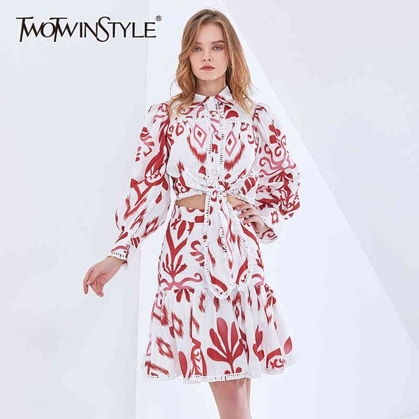 twotwinstyle print patchwork tassel set for women lapel long sleeve shirt bodycon skirt vintage two piece sets female fashion 210428, White
twotwinstyle print patchwork tassel set for women lapel long sleeve shirt bodycon skirt vintage two piece sets female fashion 210428, White