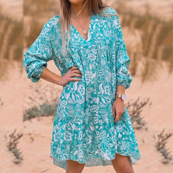 casual dresses women autumn dress floral printed v-neck long sleeve bohemian beach ladies oversize loose mini vestidos, Black;gray
casual dresses women autumn dress floral printed v-neck long sleeve bohemian beach ladies oversize loose mini vestidos, Black;gray