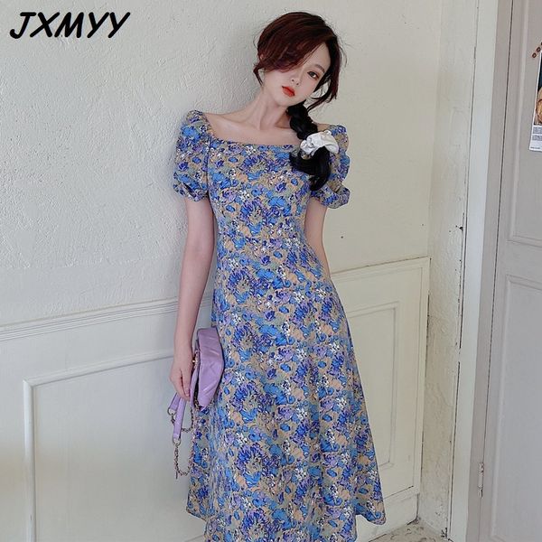 french retro purple floral dress female new summer fat mm square collar long skirt waist was thin and temperament jxmyy 210412, Black;gray
french retro purple floral dress female new summer fat mm square collar long skirt waist was thin and temperament jxmyy 210412, Black;gray