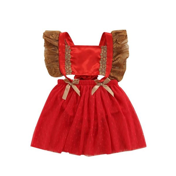 girl's dresses born baby girls christmas lace outfit sleeveless ruffle romper bodysuit tutu dress 1st xmas party clothes, Red;yellow
girl's dresses born baby girls christmas lace outfit sleeveless ruffle romper bodysuit tutu dress 1st xmas party clothes, Red;yellow